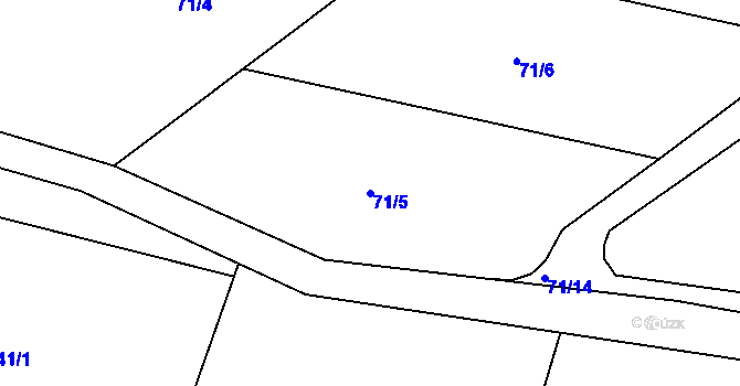 Parcela st. 71/5 v KÚ Orlické Zlákovice, Katastrální mapa