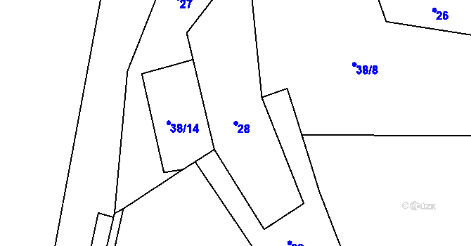 Parcela st. 28 v KÚ Přední Chlum, Katastrální mapa