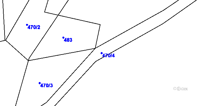 Parcela st. 470/4 v KÚ Přední Chlum, Katastrální mapa