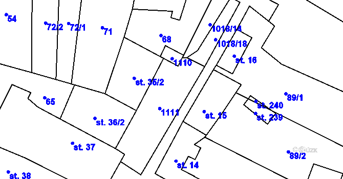 Parcela st. 35/1 v KÚ Milešov u Lovosic, Katastrální mapa