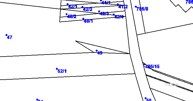 Parcela st. 49 v KÚ Milešovice, Katastrální mapa