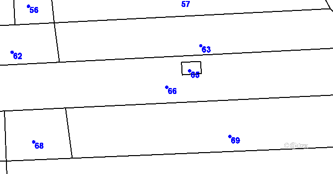 Parcela st. 66 v KÚ Milešovice, Katastrální mapa