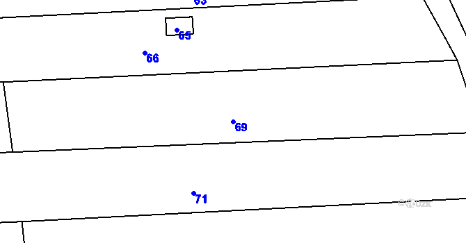 Parcela st. 69 v KÚ Milešovice, Katastrální mapa