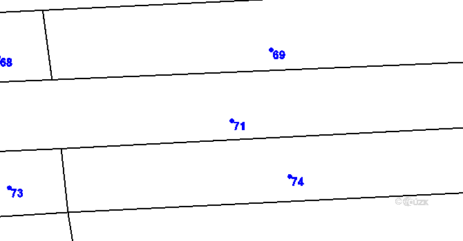 Parcela st. 71 v KÚ Milešovice, Katastrální mapa