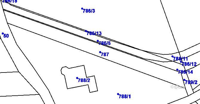 Parcela st. 787 v KÚ Milešovice, Katastrální mapa