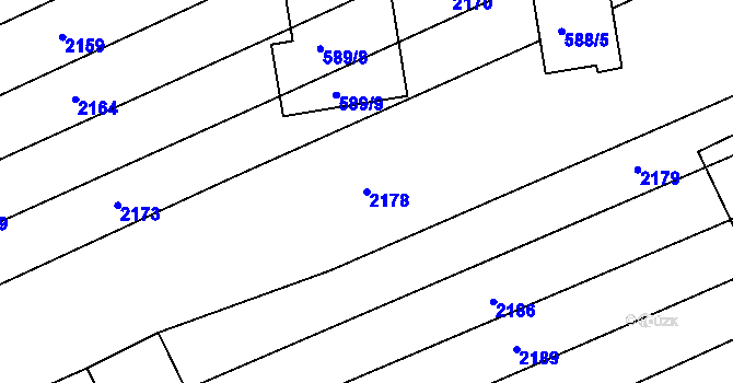 Parcela st. 2178 v KÚ Milešovice, Katastrální mapa