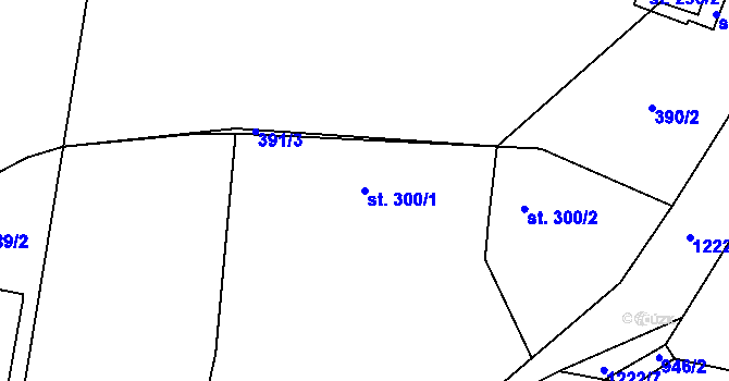 Parcela st. 300/1 v KÚ Miletín, Katastrální mapa