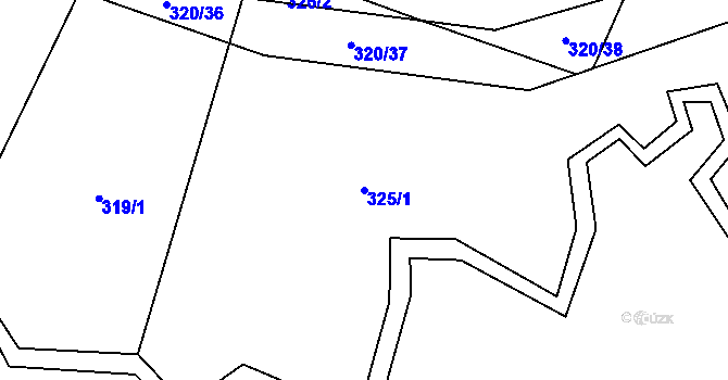 Parcela st. 325/1 v KÚ Miletín, Katastrální mapa