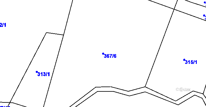 Parcela st. 367/6 v KÚ Miletín, Katastrální mapa