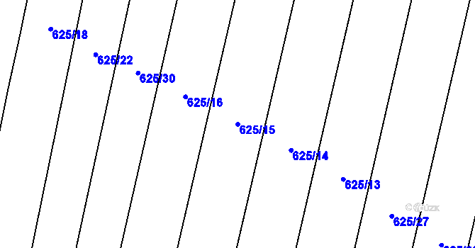 Parcela st. 625/15 v KÚ Miletín, Katastrální mapa