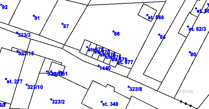 Parcela st. 675 v KÚ Miletín, Katastrální mapa