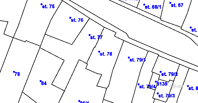Parcela st. 78 v KÚ Milevsko, Katastrální mapa