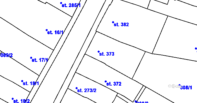 Parcela st. 373 v KÚ Milevsko, Katastrální mapa