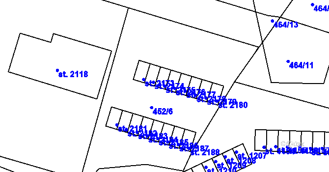 Parcela st. 2175 v KÚ Milevsko, Katastrální mapa