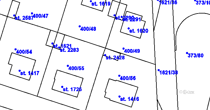 Parcela st. 2428 v KÚ Milevsko, Katastrální mapa