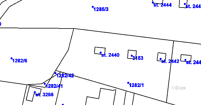 Parcela st. 2440 v KÚ Milevsko, Katastrální mapa