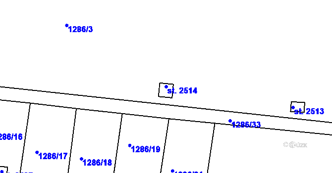 Parcela st. 2514 v KÚ Milevsko, Katastrální mapa