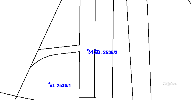 Parcela st. 2536/2 v KÚ Milevsko, Katastrální mapa