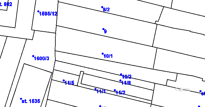 Parcela st. 10/1 v KÚ Milevsko, Katastrální mapa