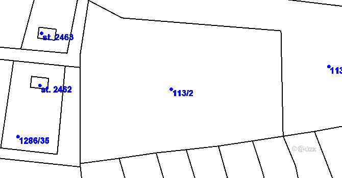 Parcela st. 113/2 v KÚ Milevsko, Katastrální mapa