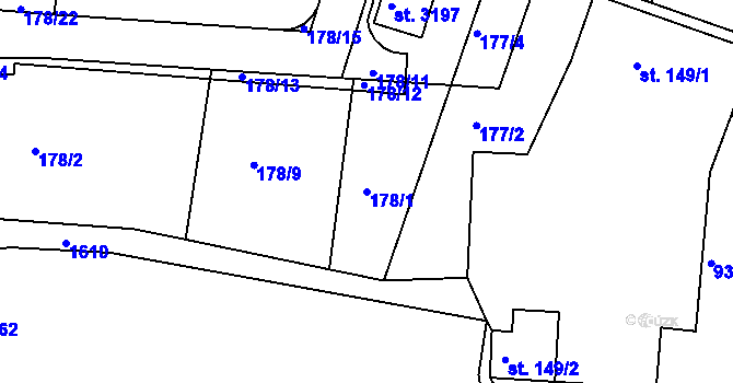 Parcela st. 178/1 v KÚ Milevsko, Katastrální mapa
