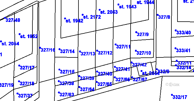 Parcela st. 327/12 v KÚ Milevsko, Katastrální mapa
