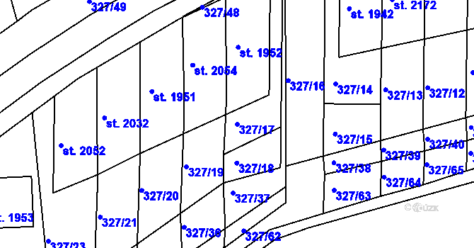 Parcela st. 327/17 v KÚ Milevsko, Katastrální mapa