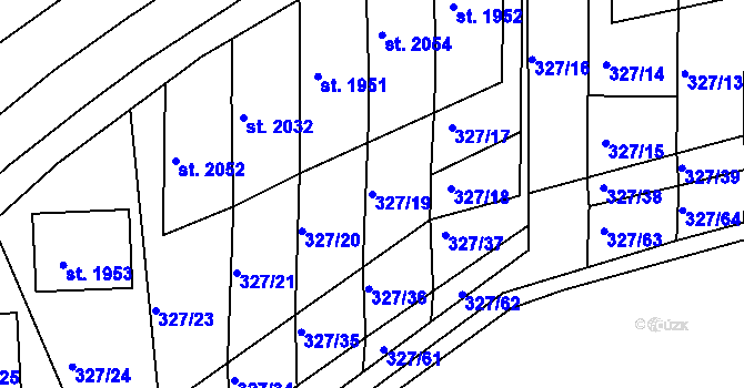 Parcela st. 327/19 v KÚ Milevsko, Katastrální mapa