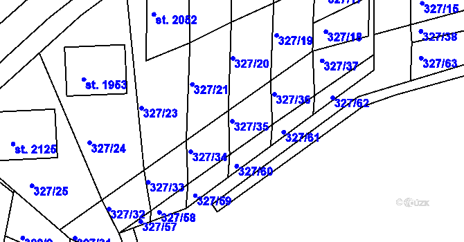 Parcela st. 327/35 v KÚ Milevsko, Katastrální mapa