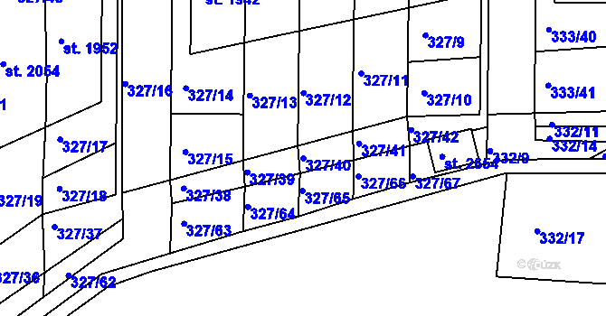 Parcela st. 327/40 v KÚ Milevsko, Katastrální mapa