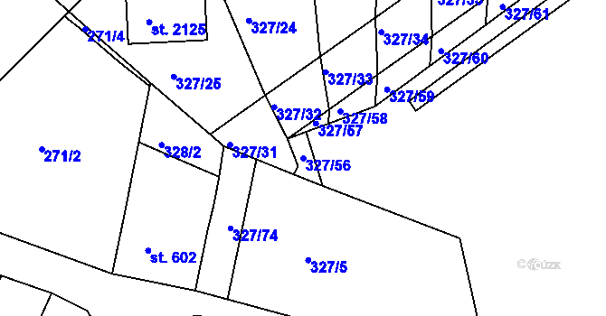 Parcela st. 327/56 v KÚ Milevsko, Katastrální mapa