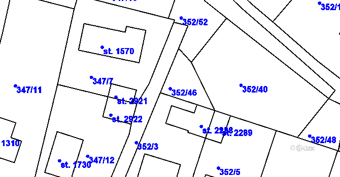Parcela st. 352/46 v KÚ Milevsko, Katastrální mapa
