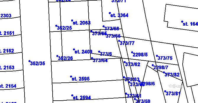 Parcela st. 373/6 v KÚ Milevsko, Katastrální mapa