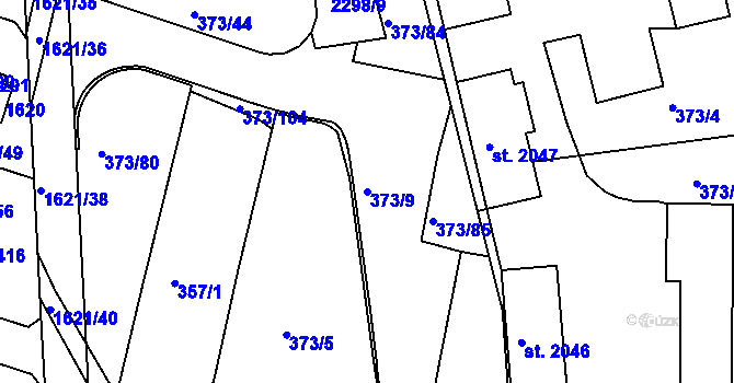 Parcela st. 373/9 v KÚ Milevsko, Katastrální mapa