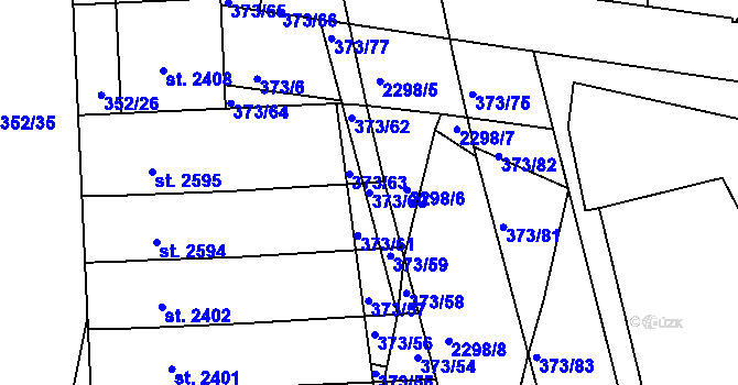 Parcela st. 373/60 v KÚ Milevsko, Katastrální mapa
