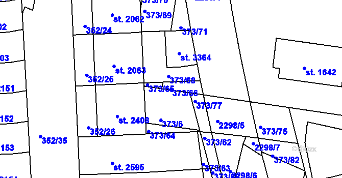 Parcela st. 373/66 v KÚ Milevsko, Katastrální mapa