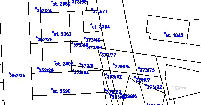 Parcela st. 373/77 v KÚ Milevsko, Katastrální mapa
