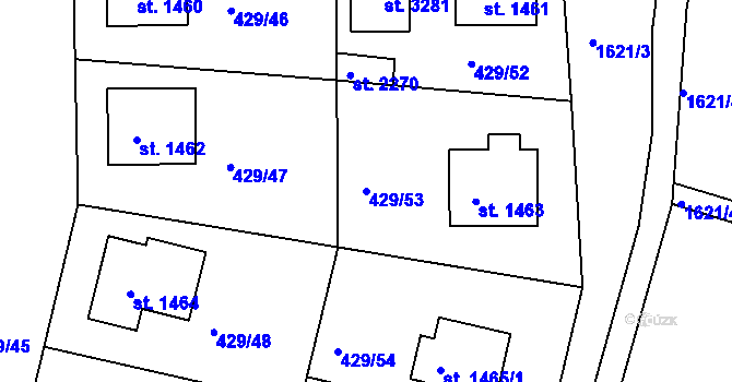 Parcela st. 429/53 v KÚ Milevsko, Katastrální mapa
