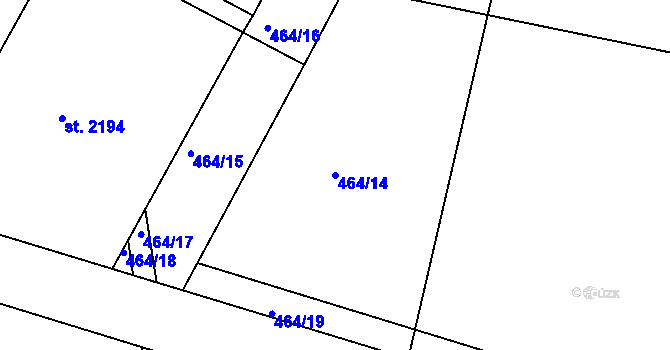 Parcela st. 464/14 v KÚ Milevsko, Katastrální mapa