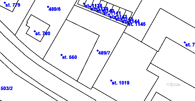 Parcela st. 489/7 v KÚ Milevsko, Katastrální mapa