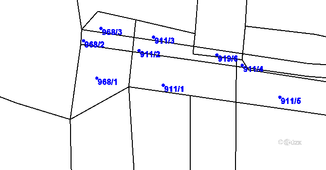 Parcela st. 911/1 v KÚ Milevsko, Katastrální mapa