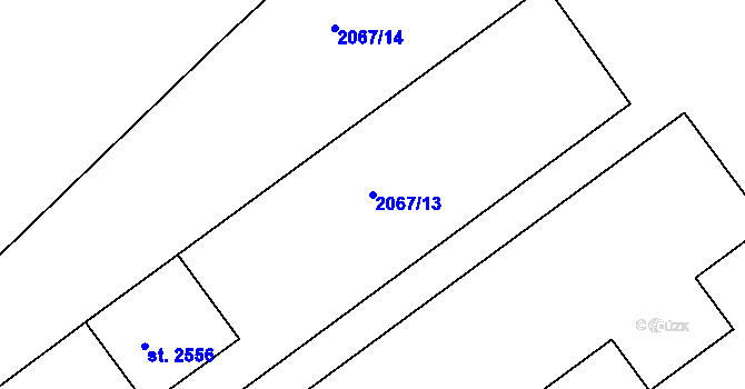 Parcela st. 2067/13 v KÚ Milevsko, Katastrální mapa