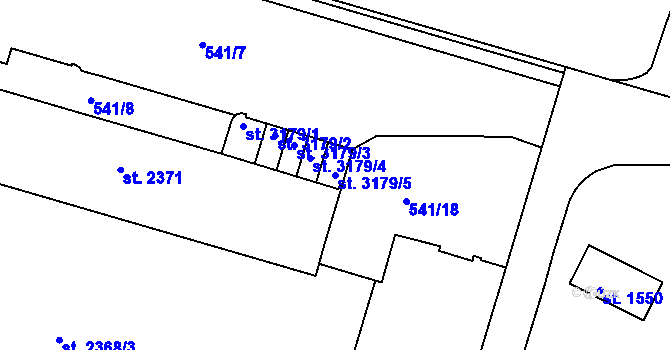 Parcela st. 3179/5 v KÚ Milevsko, Katastrální mapa