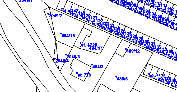 Parcela st. 484/17 v KÚ Milevsko, Katastrální mapa