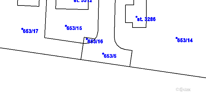 Parcela st. 653/5 v KÚ Milevsko, Katastrální mapa