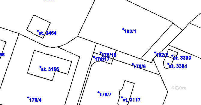 Parcela st. 178/18 v KÚ Milevsko, Katastrální mapa