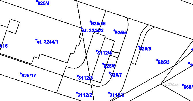Parcela st. 3112/4 v KÚ Milevsko, Katastrální mapa