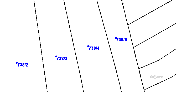 Parcela st. 738/4 v KÚ Milevsko, Katastrální mapa