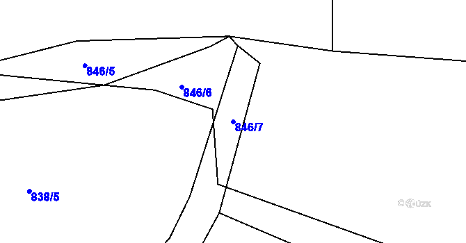 Parcela st. 846/7 v KÚ Milevsko, Katastrální mapa
