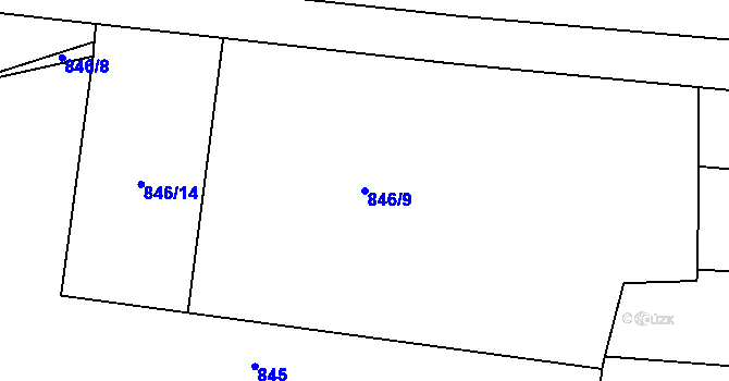 Parcela st. 846/9 v KÚ Milevsko, Katastrální mapa